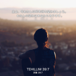 TEHILLIM(詩篇)39章7節：主よ、今のわたしは何を待ち望みましょう。わたしの望みはあなたにあります。